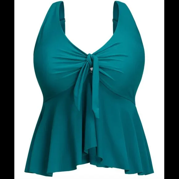 NWT BloomChic Teal Tankini top - Size 2X 18/20 - Picture 3 of 7